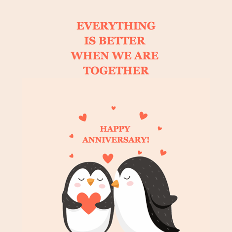 Anniversary Penguins Cute eCard